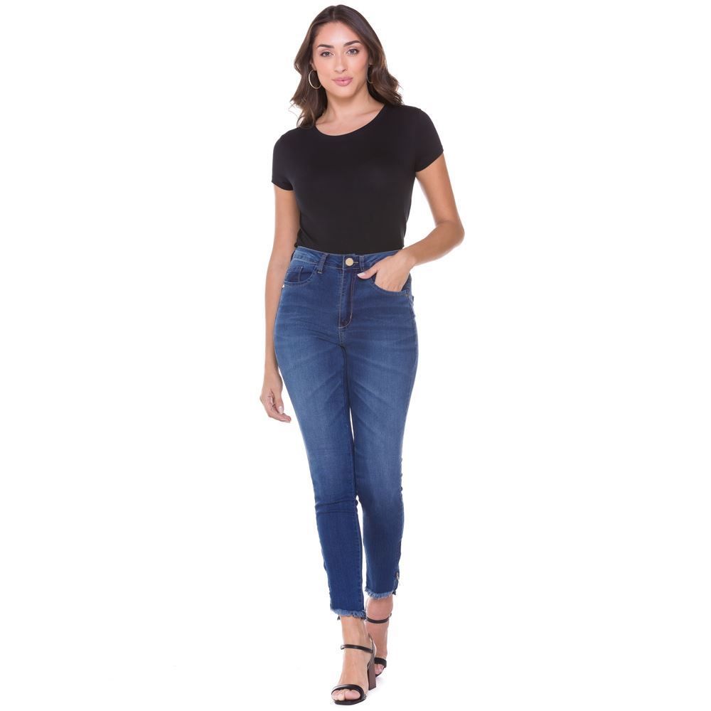 Calça Jeans Cigarrete com Zíper na Barra Zune By Sabrina Sato