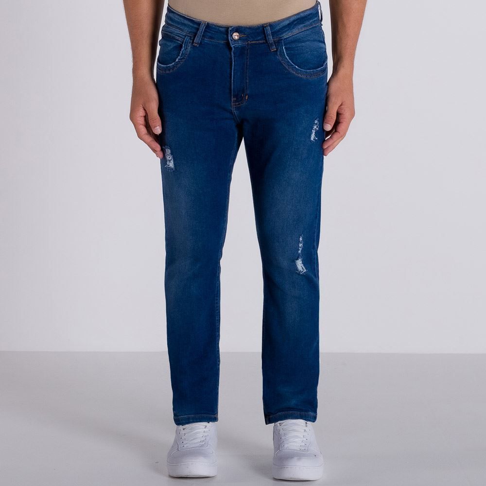 Calça Jeans com Puídos no Bolso Marc Alain