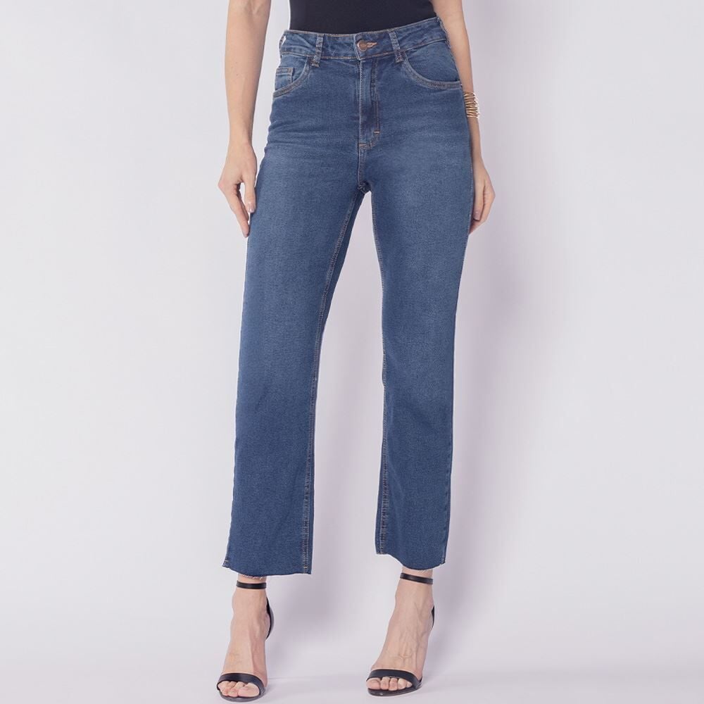 Calça Jeans Cropped Reta Patricia Foster