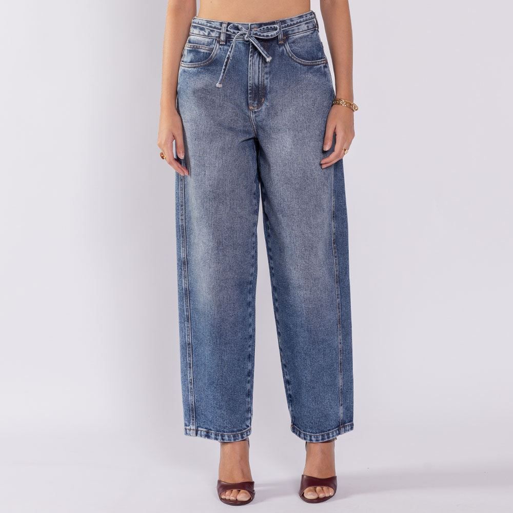 Calça Jeans Feminina Balloon Cropped Boby Blues