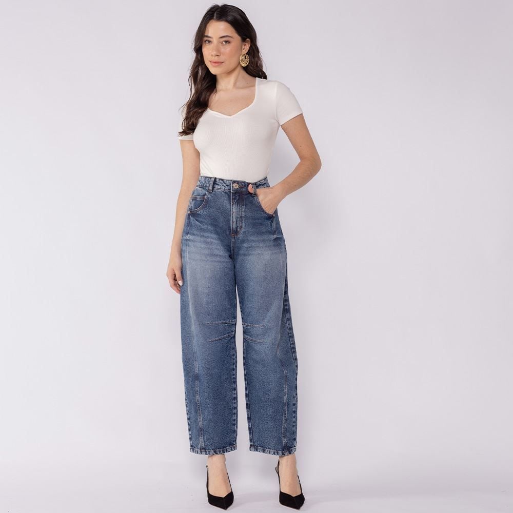 Calça Jeans Feminina Barrel Boby Blues