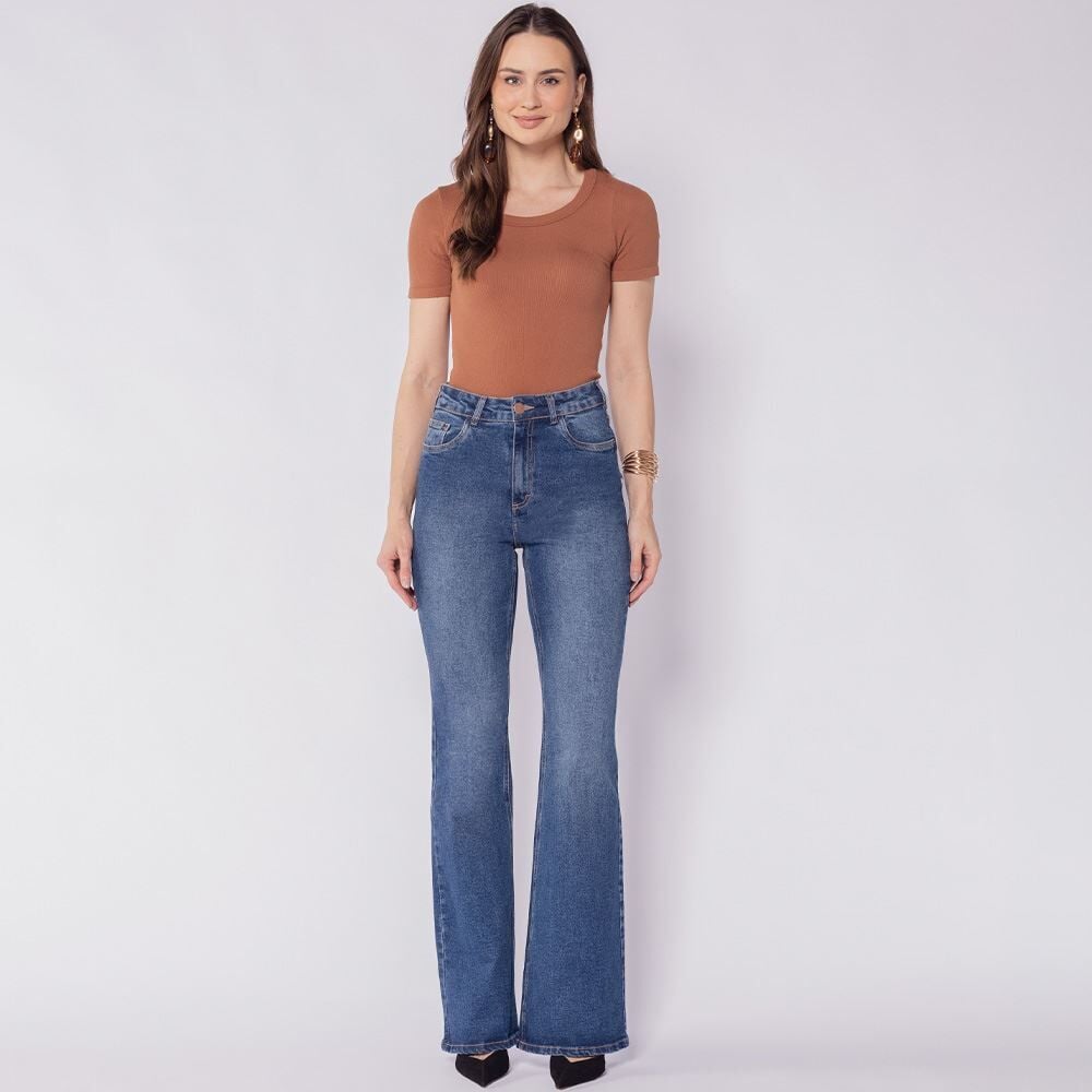 Calça Jeans Feminina Flare Patricia Foster