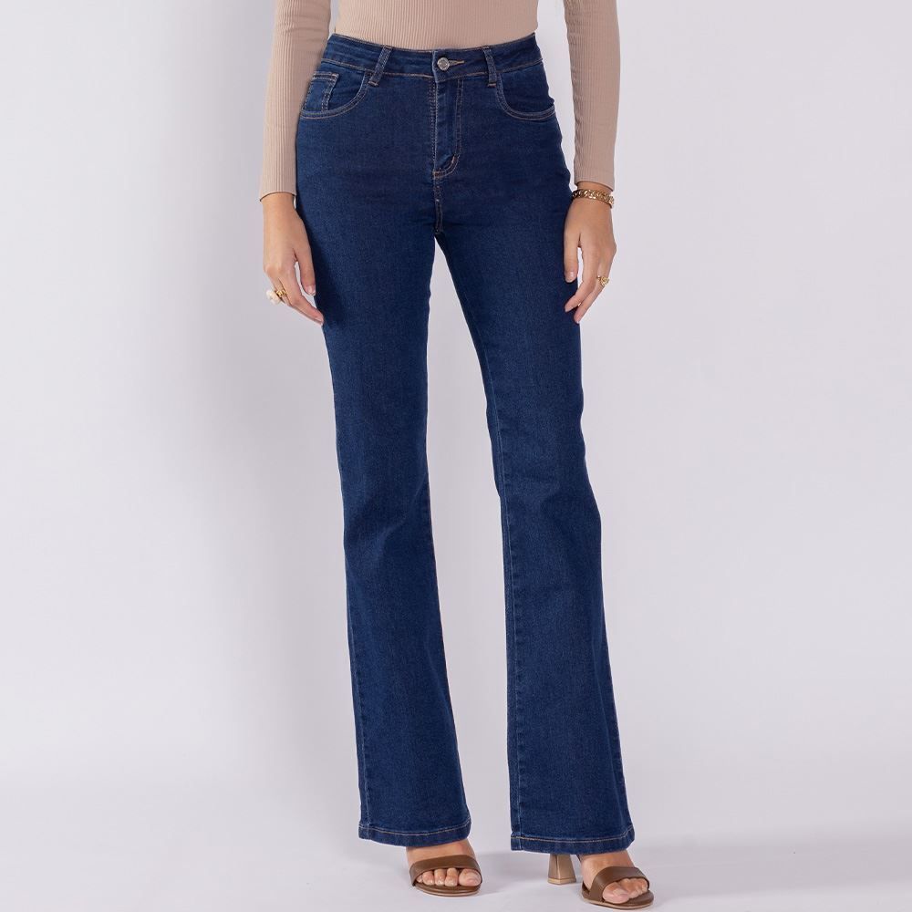 Calça Jeans Feminina Flare Sawary