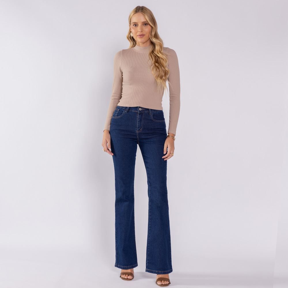 Calça Jeans Feminina Flare Sawary