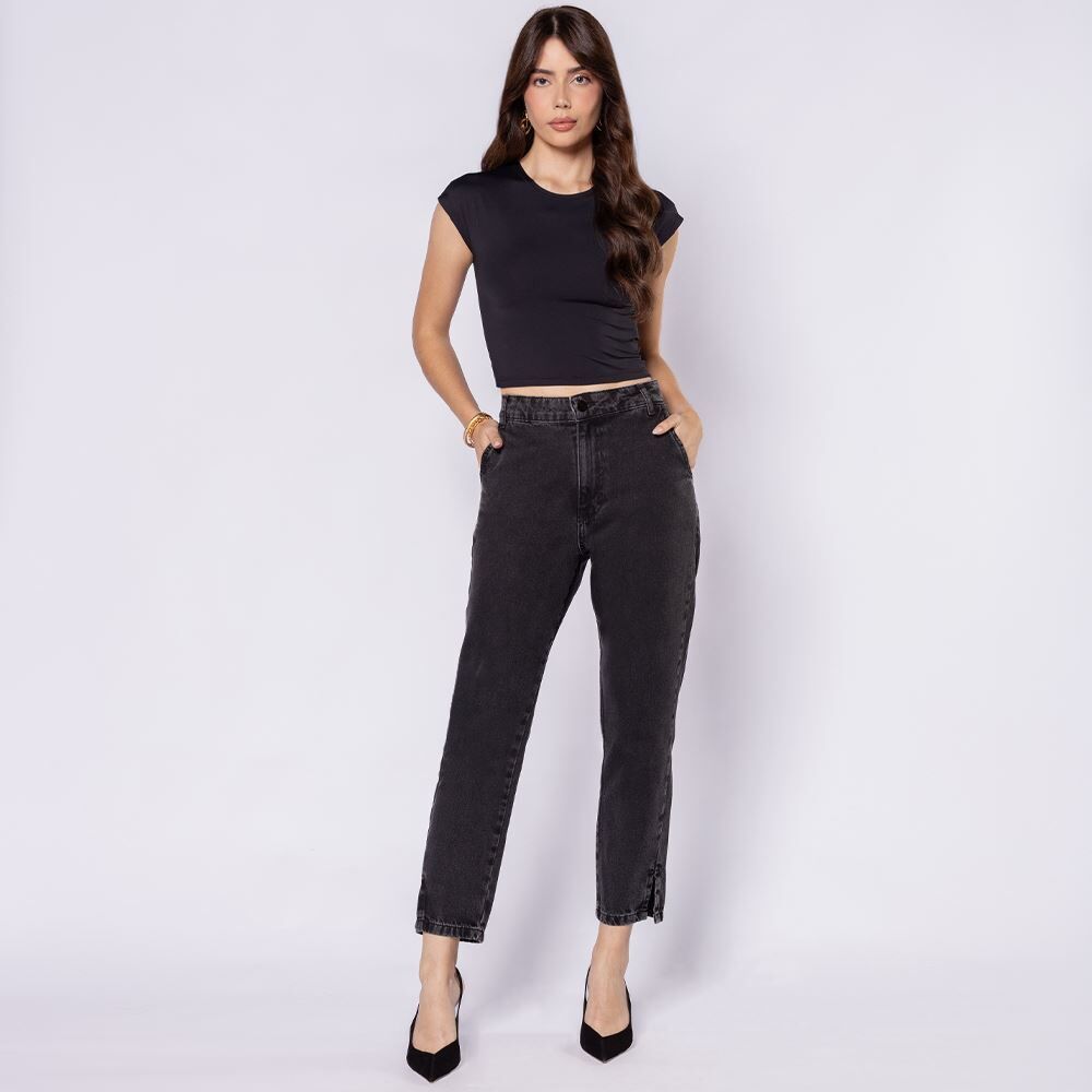 Calça Jeans Feminina Mom Com Strass Boby Blues