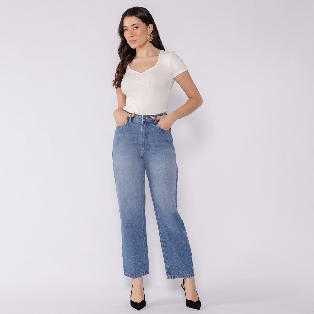 Calça Jeans Feminina Reta Patricia Foster