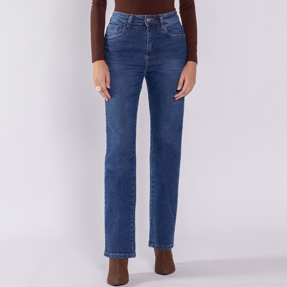 Calça Jeans Feminina Reta Sawary