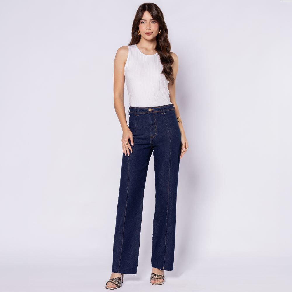 Calça Jeans Feminina Wide Leg Patricia Foster