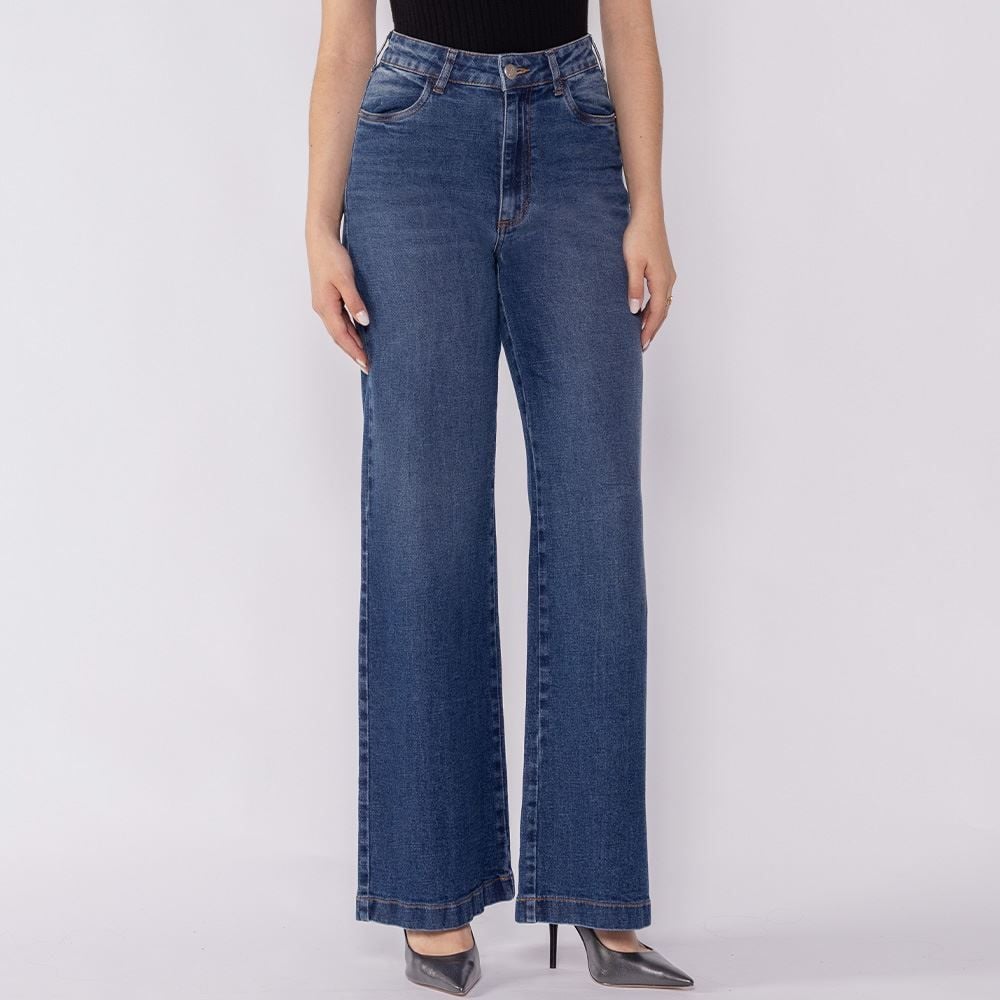 Calça Jeans Feminina Wide Leg Patricia Foster