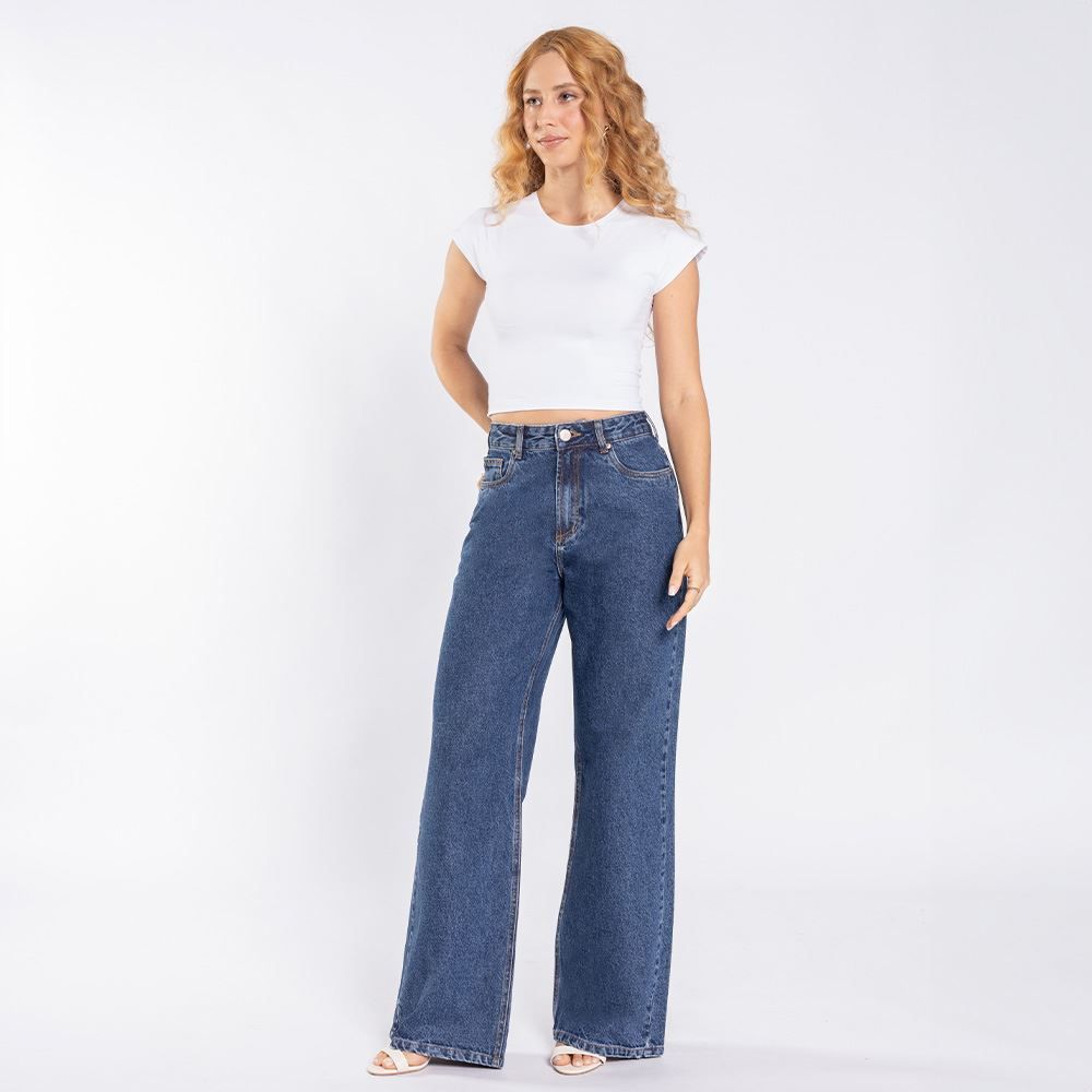 Calça Jeans Feminina Wide Leg Patricia Foster