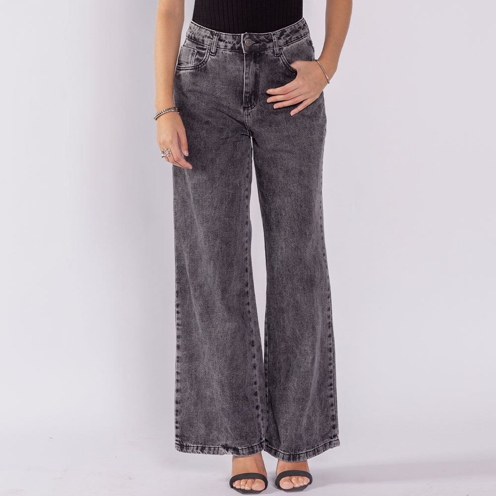 Calça Jeans Feminina Wide Leg Sawary