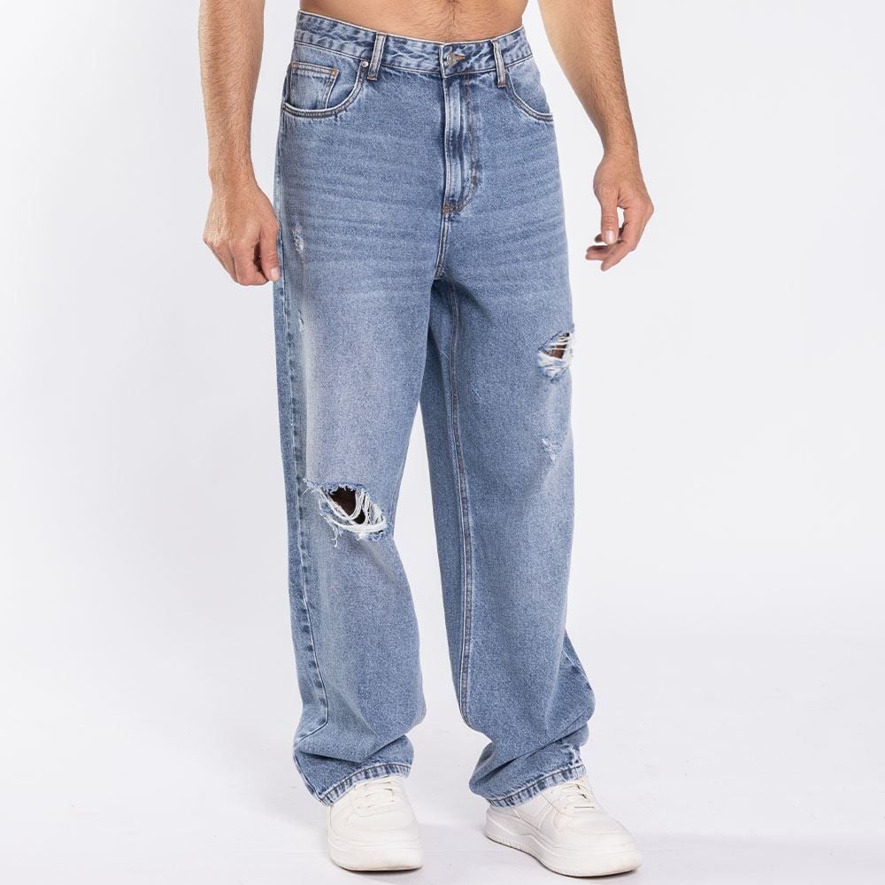 Calça Jeans Masculina Baggy Destroyed Thing