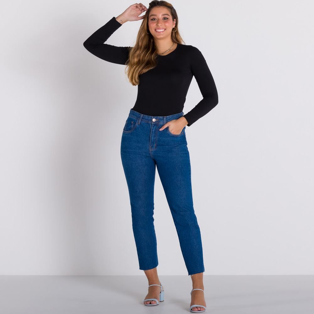 Calça Jeans Mom Barra a Fio Patrícia Foster