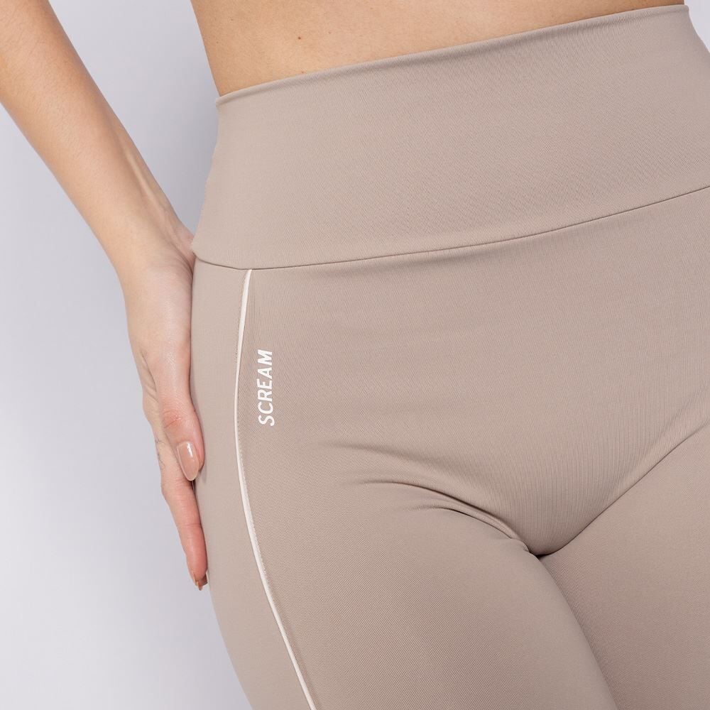Calça Legging Com Filete Contrastante Scream