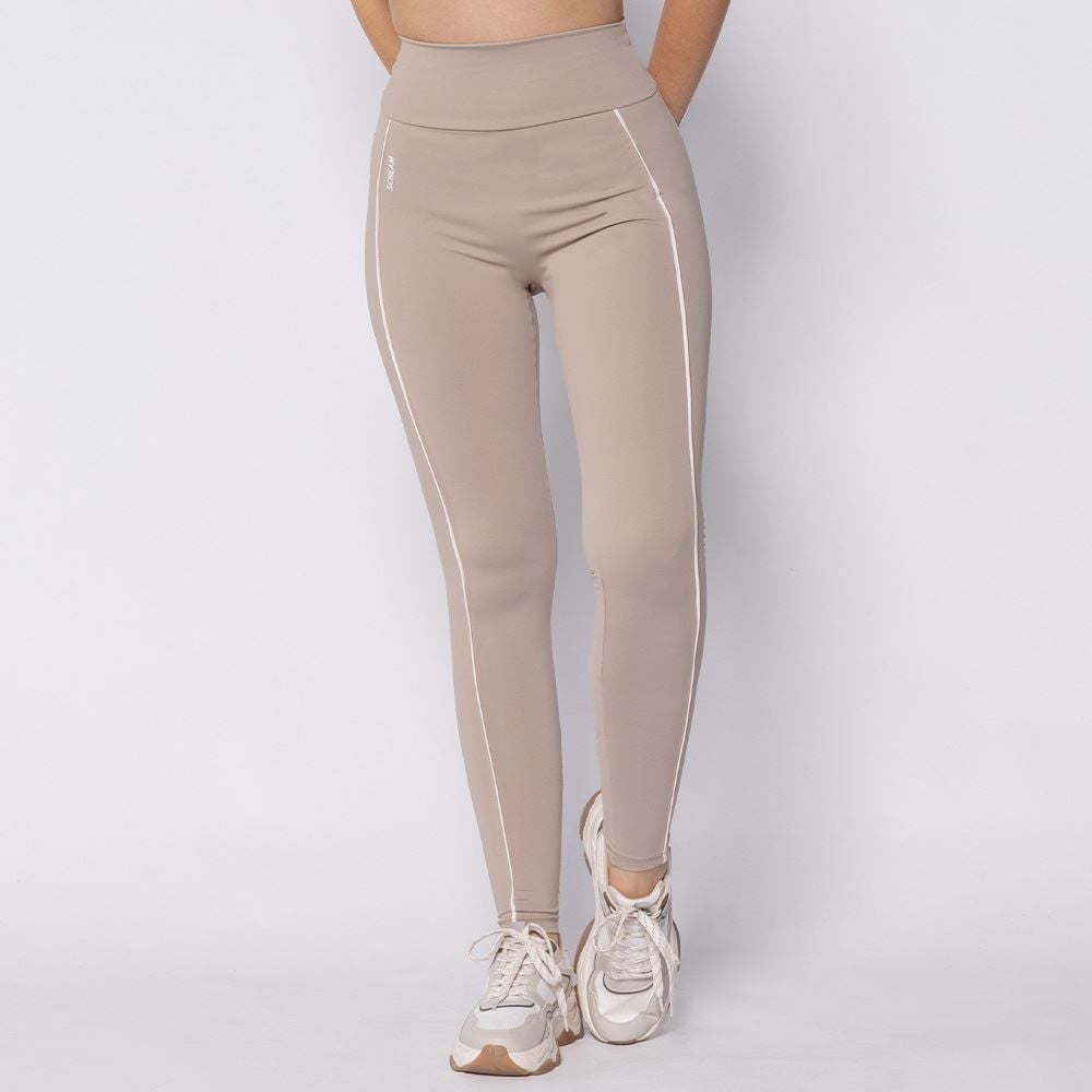 Calça Legging Com Filete Contrastante Scream