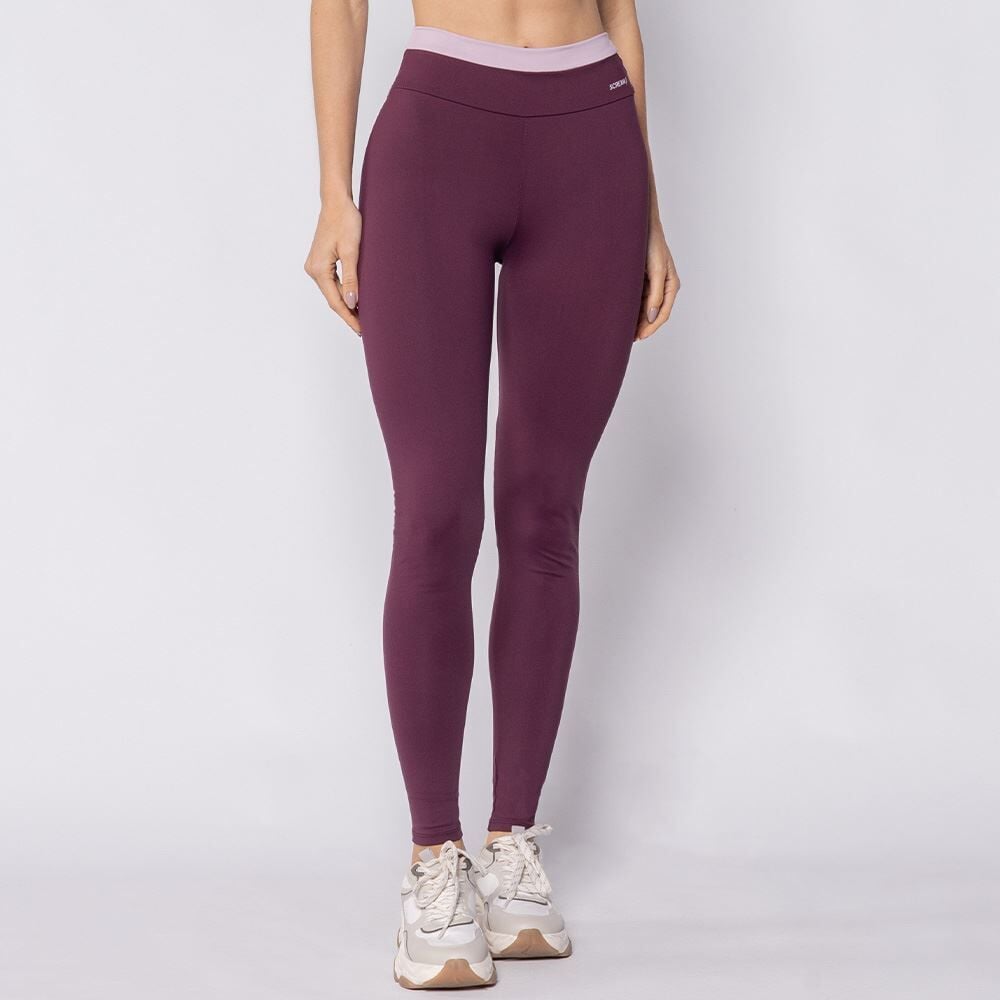 Calça Legging Feminina Com Cós Contrastante Scream