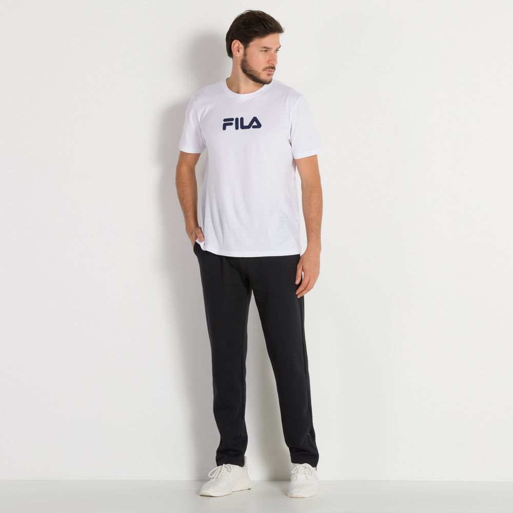 Calça Moletom Com Pelúcia Reta Scream