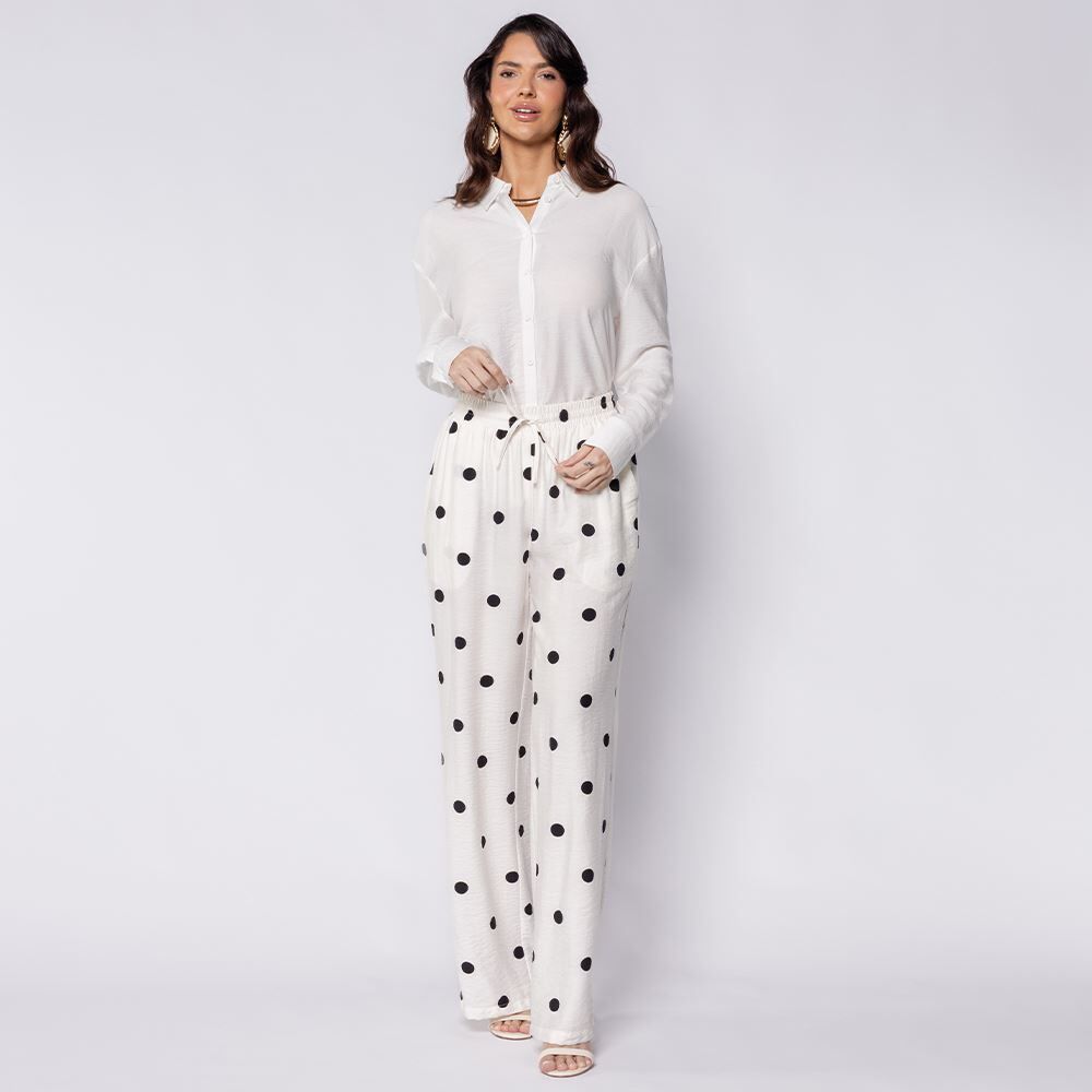 Calça Pantalona Estilo Pijama Patricia Foster