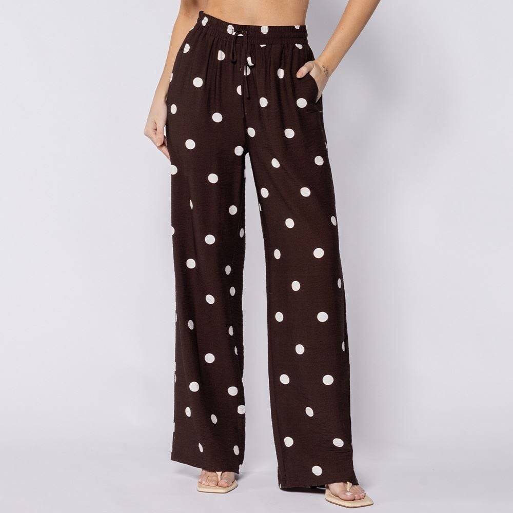 Calça Pantalona Estilo Pijama Patricia Foster