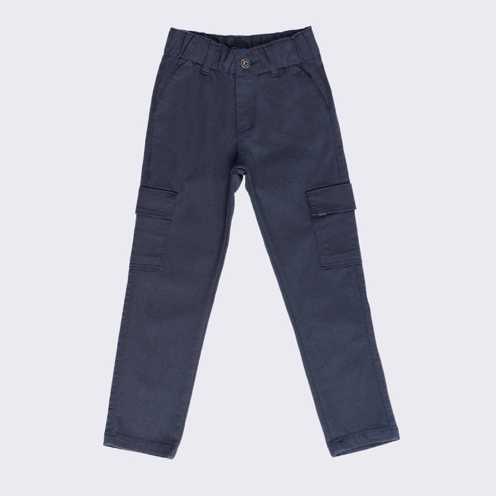 Calça Reta Cargo Infantil Menino 4 A 10 Anos Hot Dog