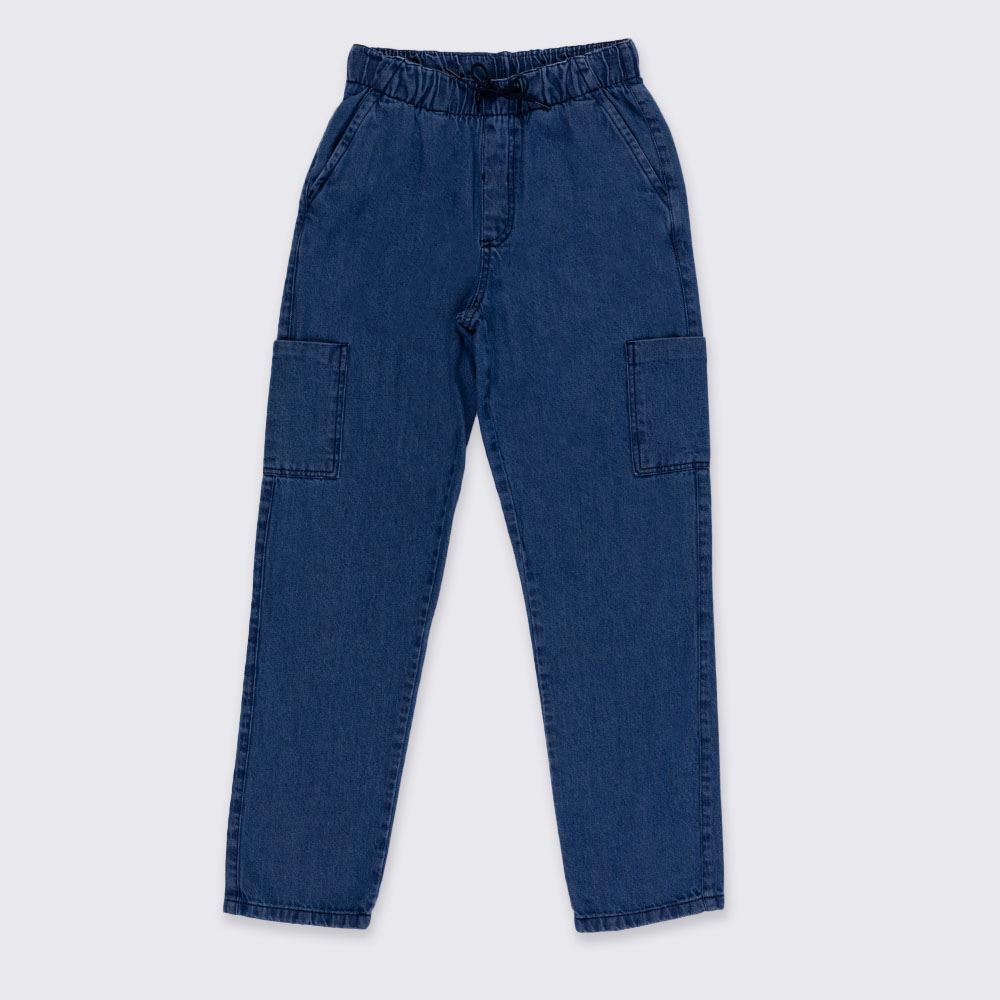 Calça Reta Com Bolso Cargo Infantil Menino 4 a 10 Anos Hot Dog