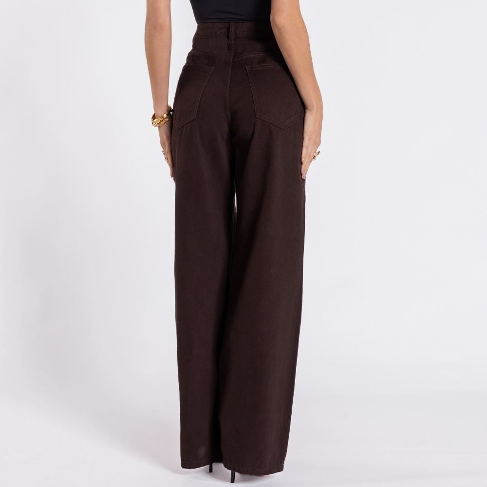 Calça Wide Leg Feminina Em Sarja Patricia Foster