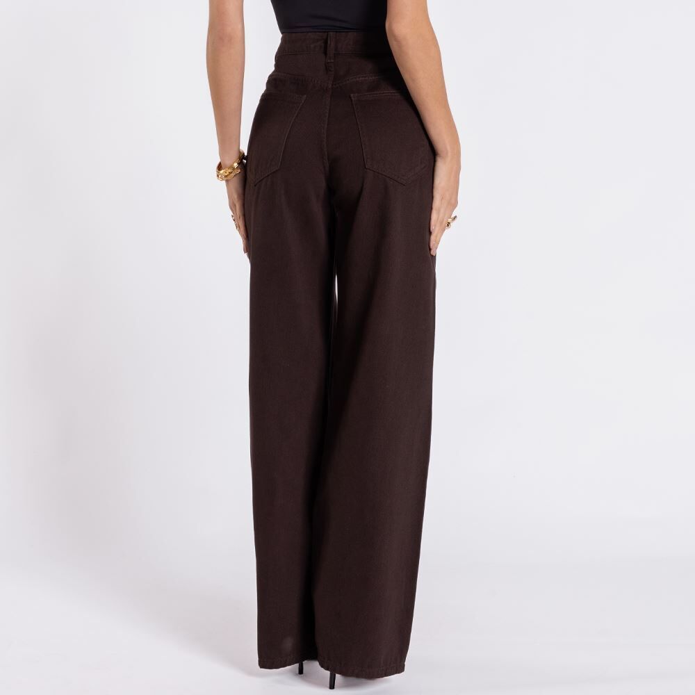 Calça Wide Leg Feminina Em Sarja Patricia Foster