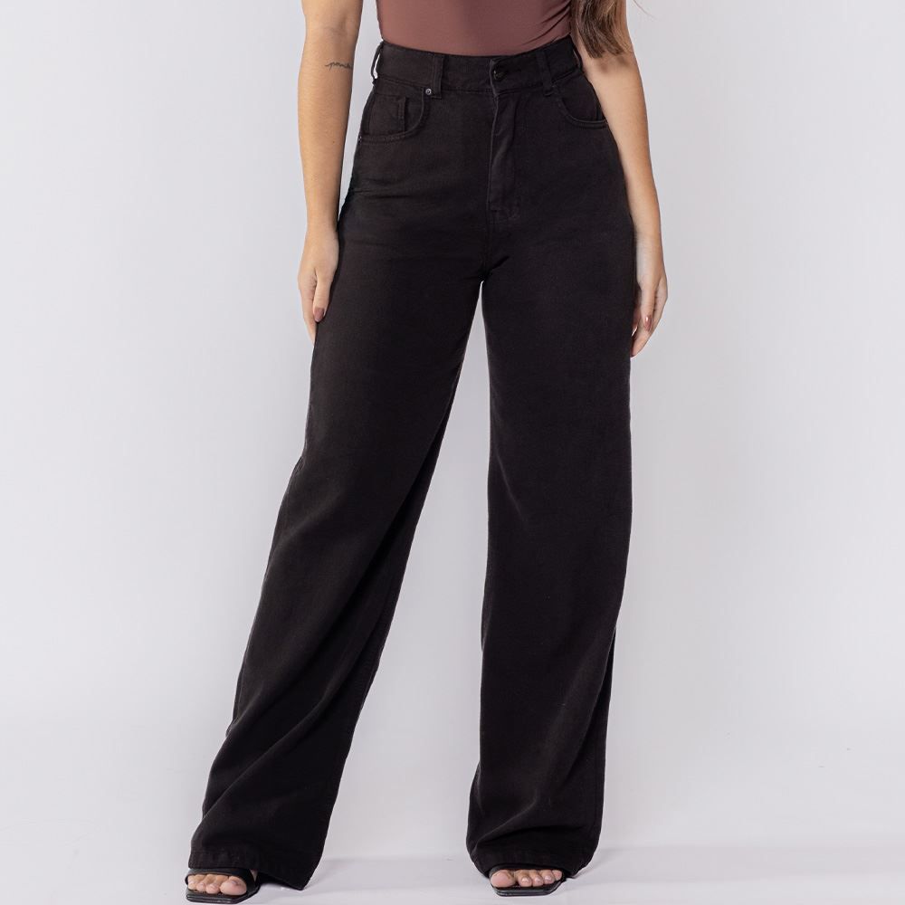 Calça Wide Leg Jeans Feminina Patricia Foster