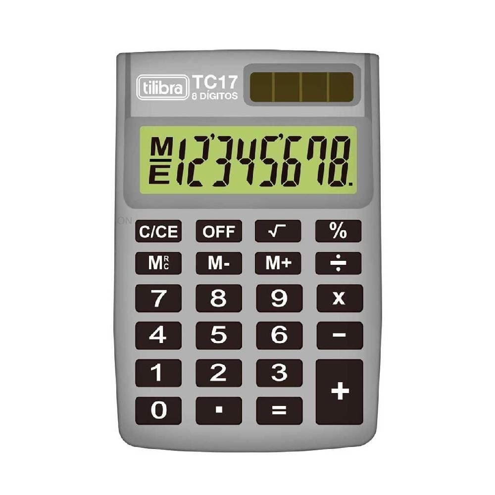 Calculadora De Bolso 8 Dígitos Tc17 Tilibra - Cinza