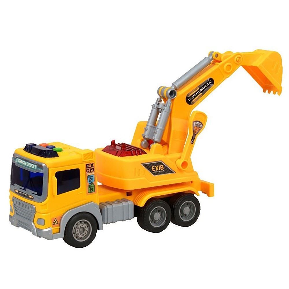 Caminhão Construtor Escavadeira Fricção com Luz e Som Havan Toys