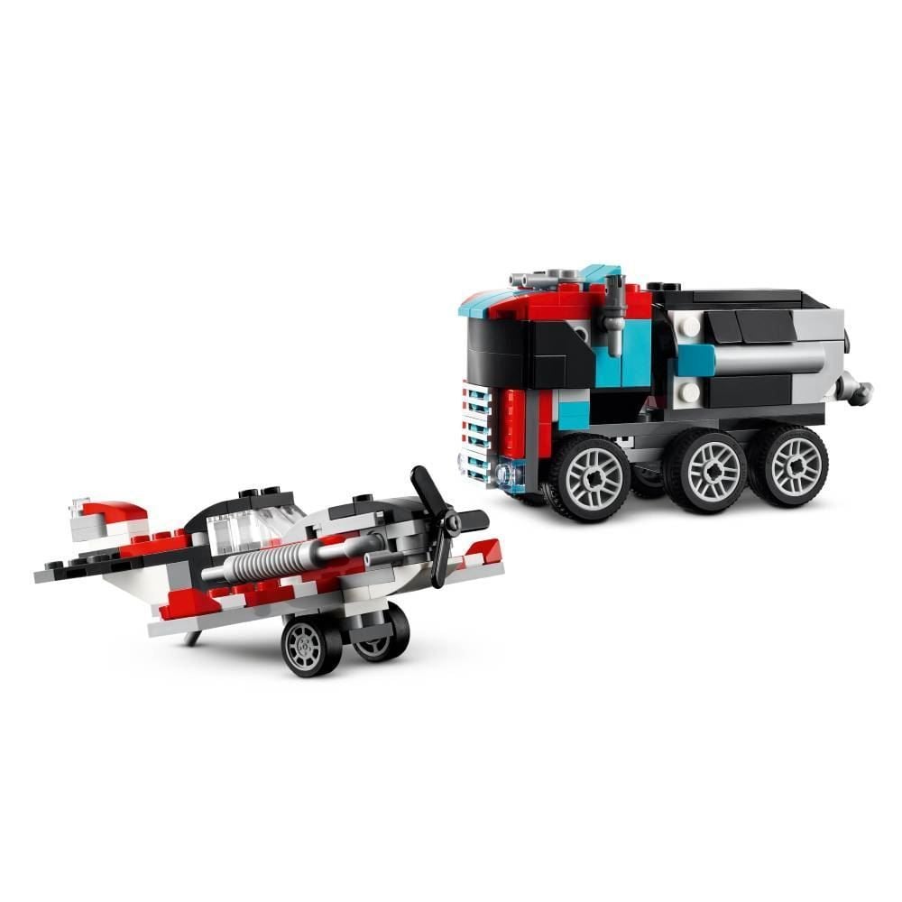 Caminhão Plataforma Com Helicóptero 3 Em 1 Lego - 31146