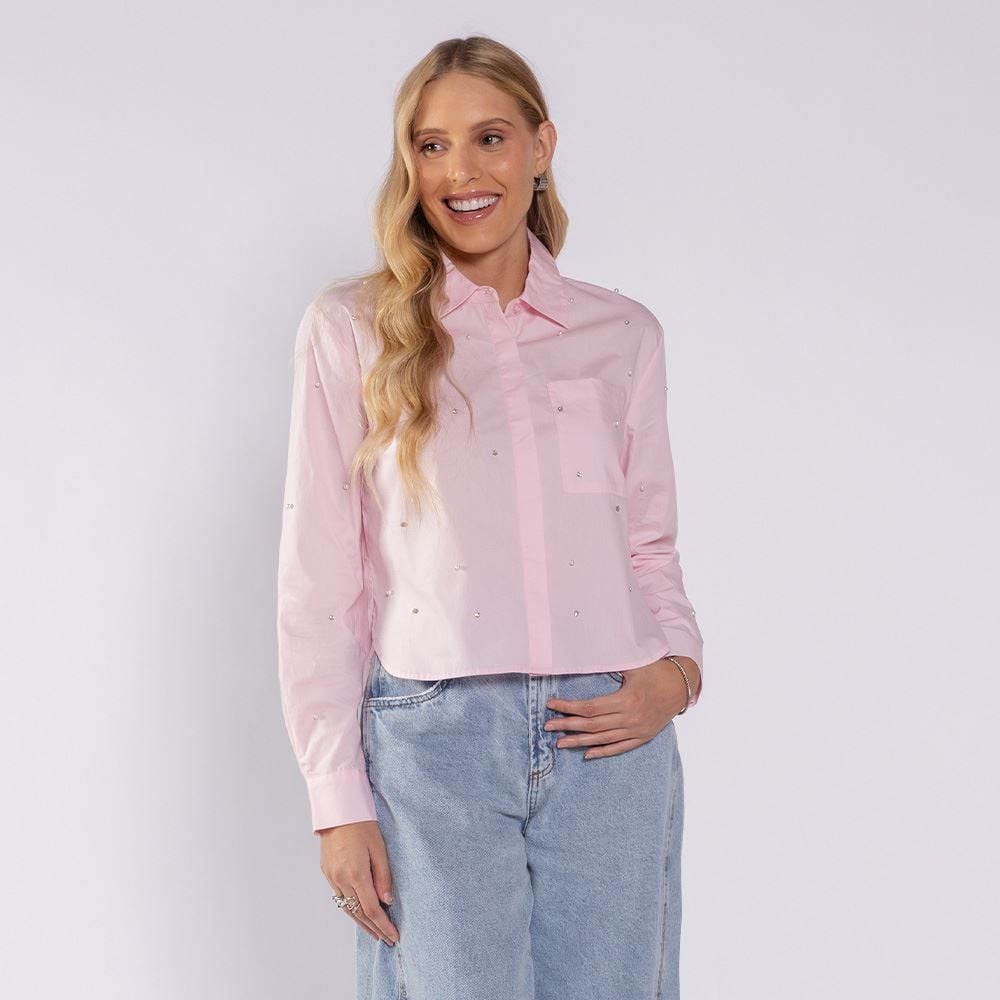 Camisa Cropped Feminina Com Aplique Boby Blues