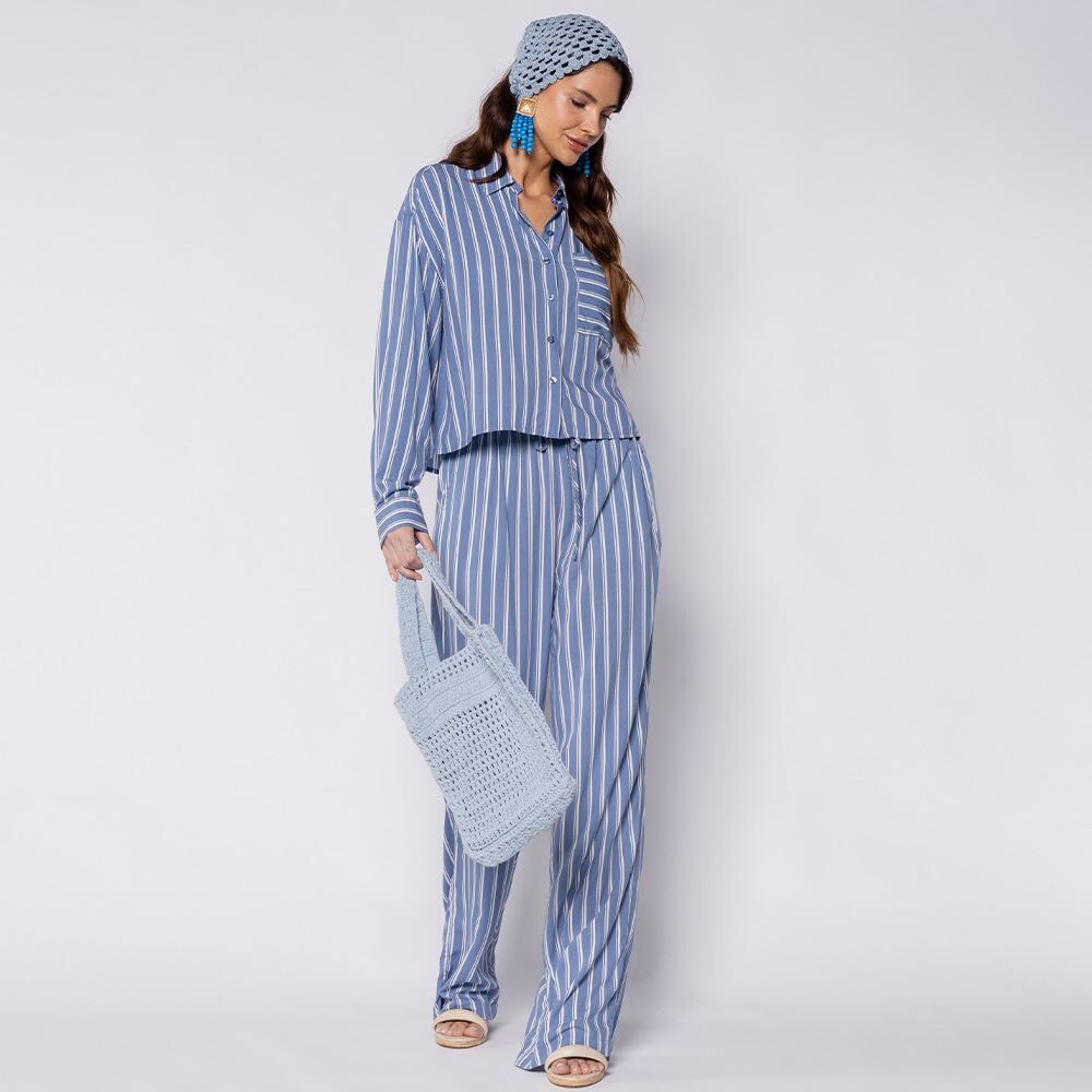 Camisa Cropped Listrada Boby Blues
