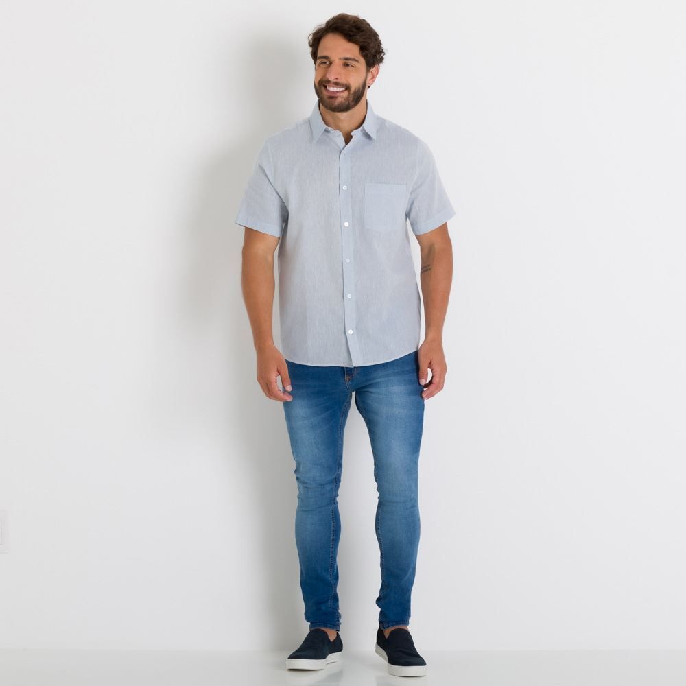 Camisa de Linho Manga Curta Thing