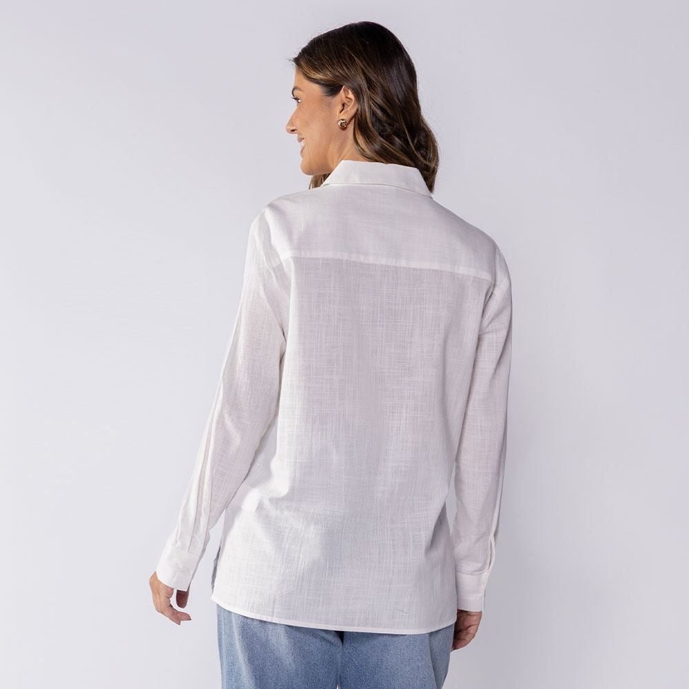 Camisa Feminina Alongada De Tricoline Boby Blues