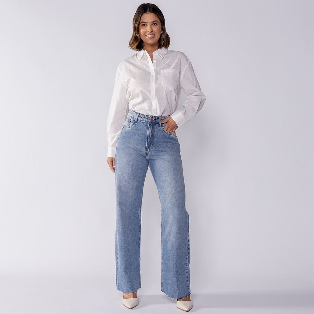 Camisa Feminina Alongada De Tricoline Boby Blues