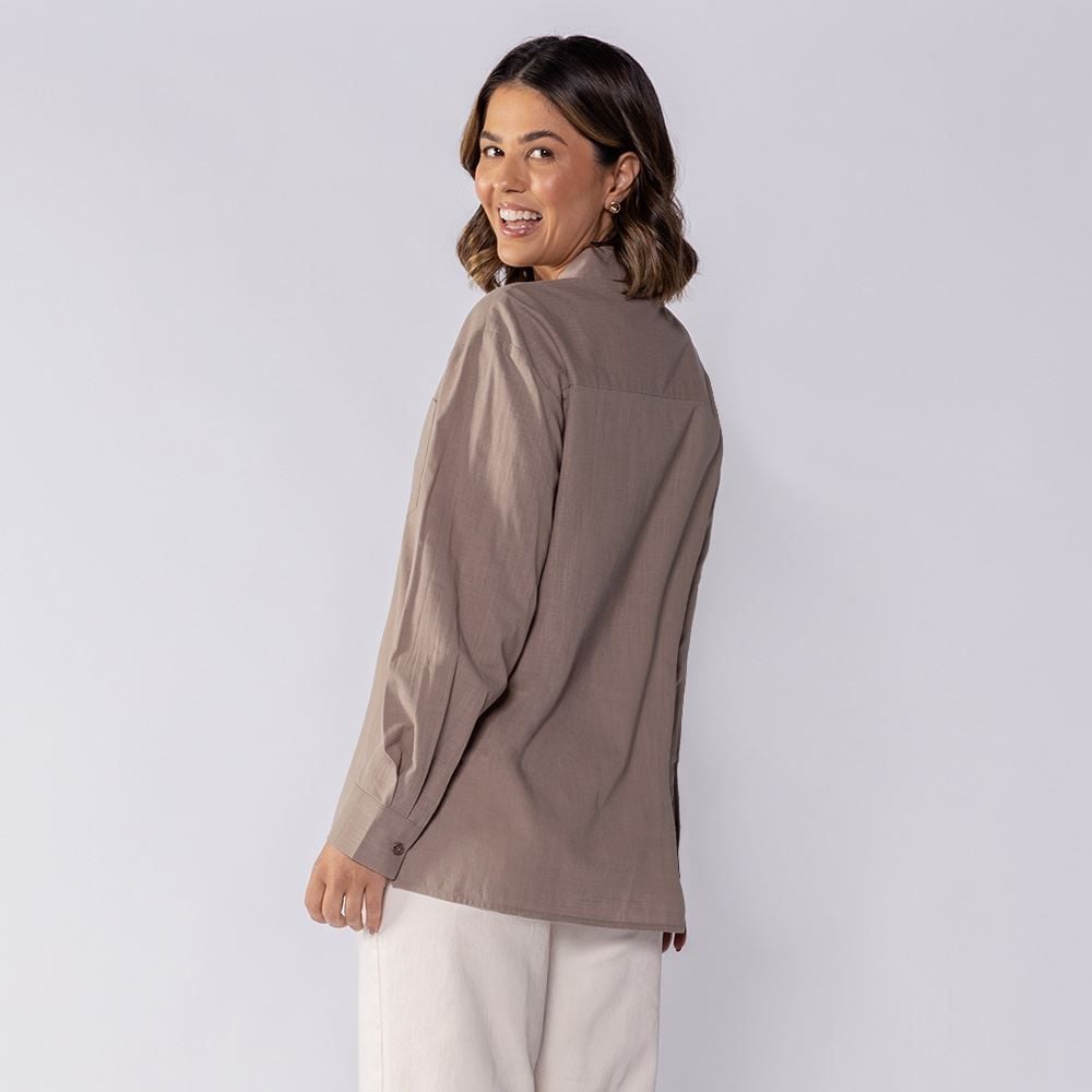 Camisa Feminina Alongada De Tricoline Boby Blues