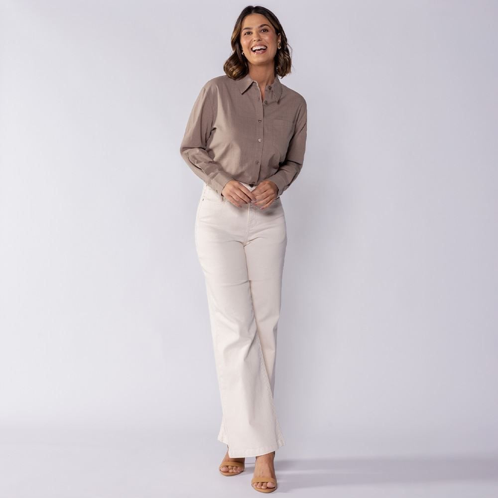 Camisa Feminina Alongada De Tricoline Boby Blues