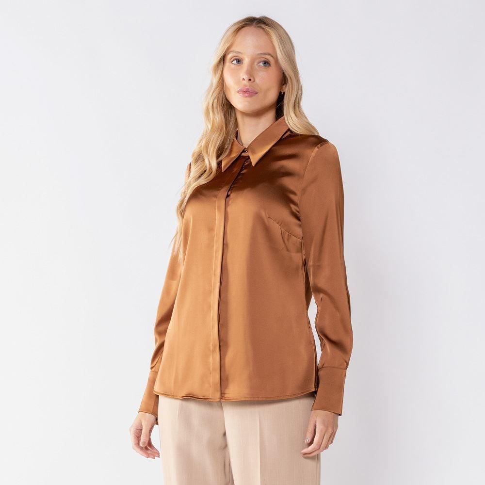 Camisa Feminina De Cetim Patricia Foster