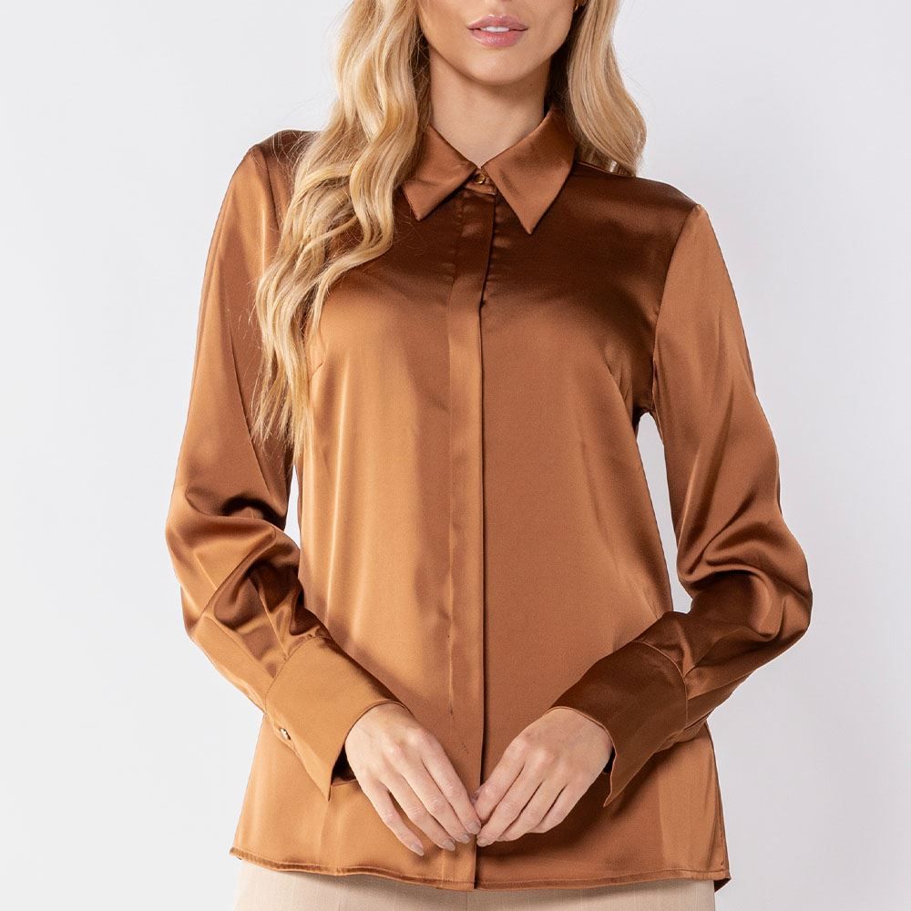 Camisa Feminina De Cetim Patricia Foster