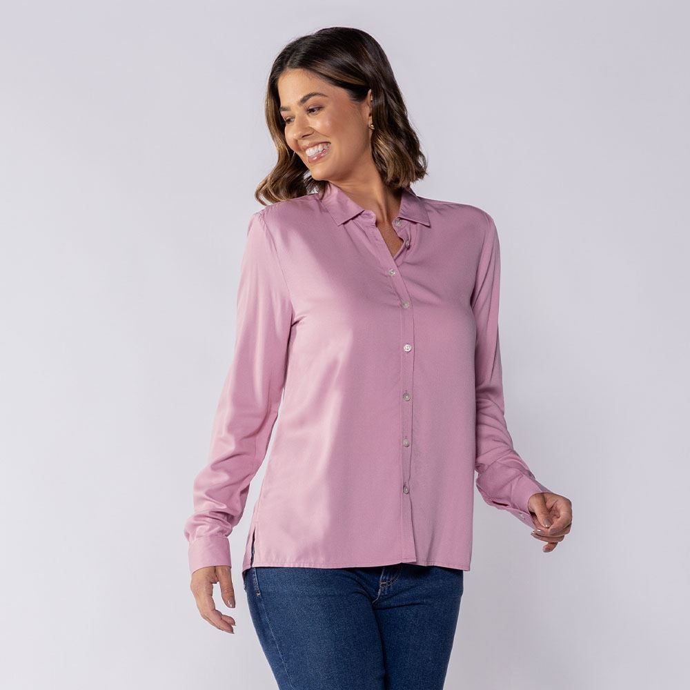 Camisa Feminina Manga Longa De Viscose Patricia Foster