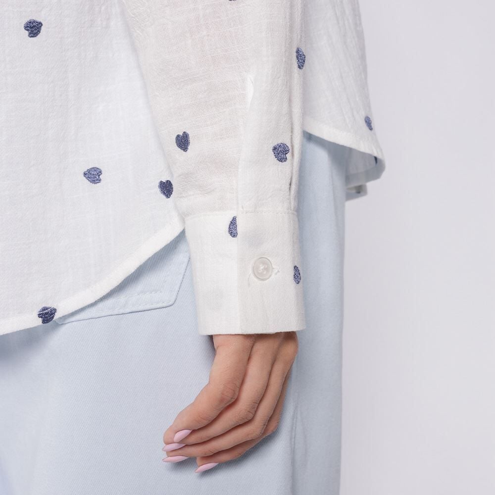 Camisa Feminina Em Algodão Com Bordado Boby Blues