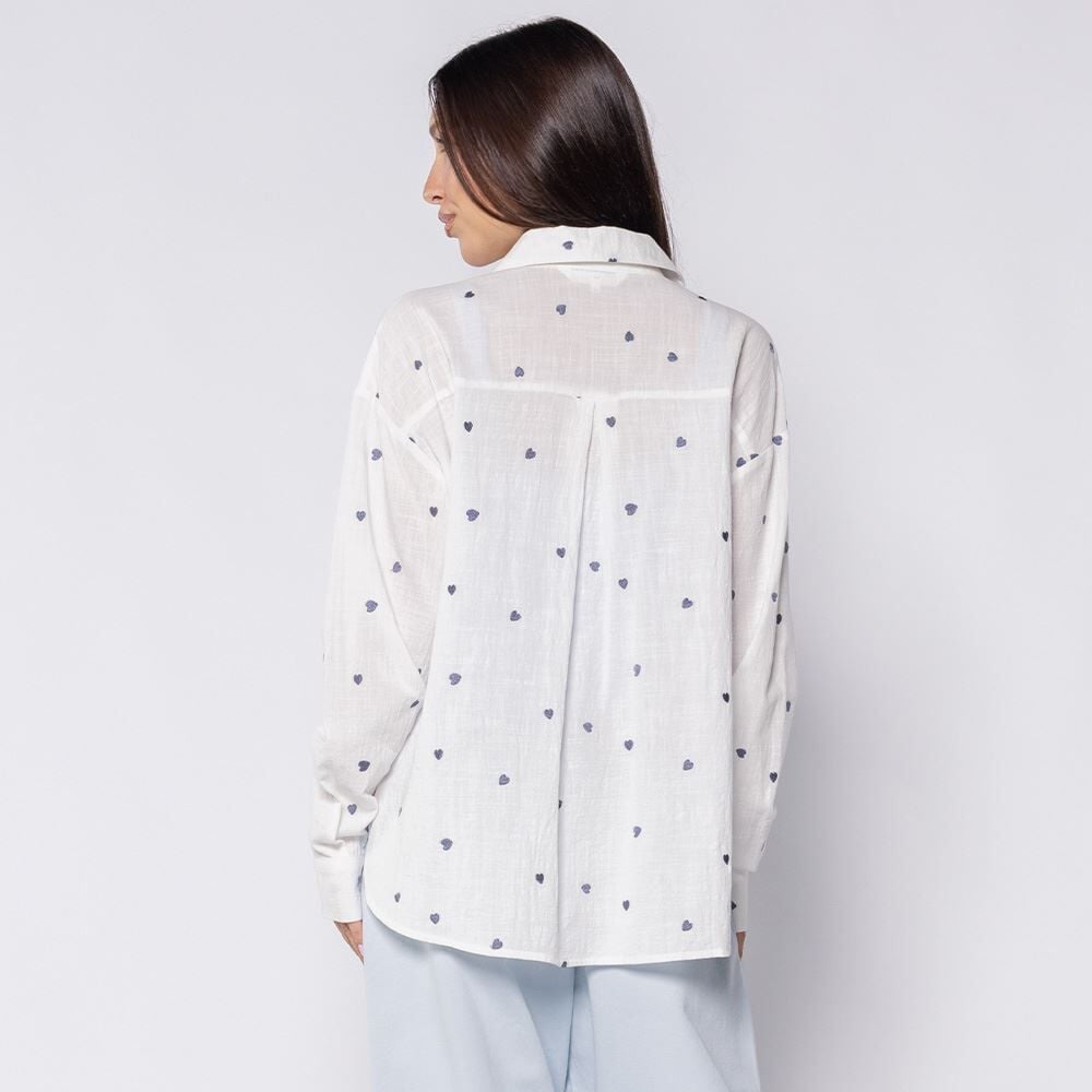 Camisa Feminina Em Algodão Com Bordado Boby Blues