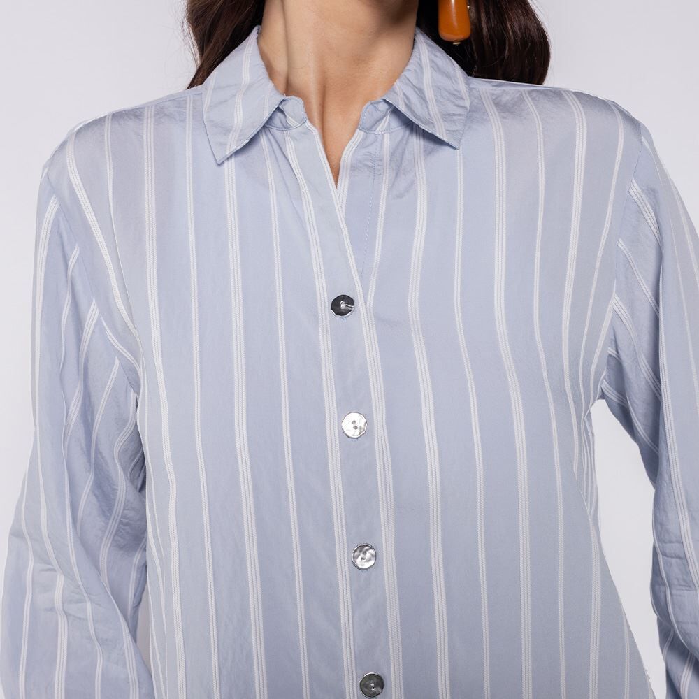 Camisa Feminina Listrada Maquinetada Patricia Foster