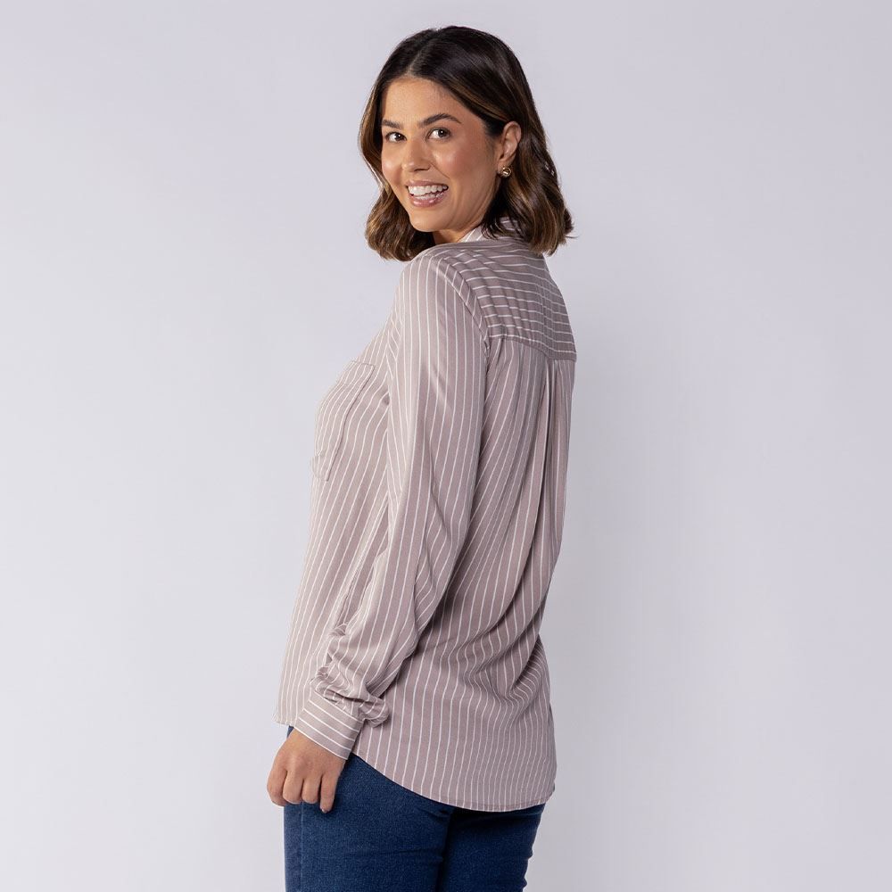 Camisa Feminina Manga Longa De Viscose Patricia Foster