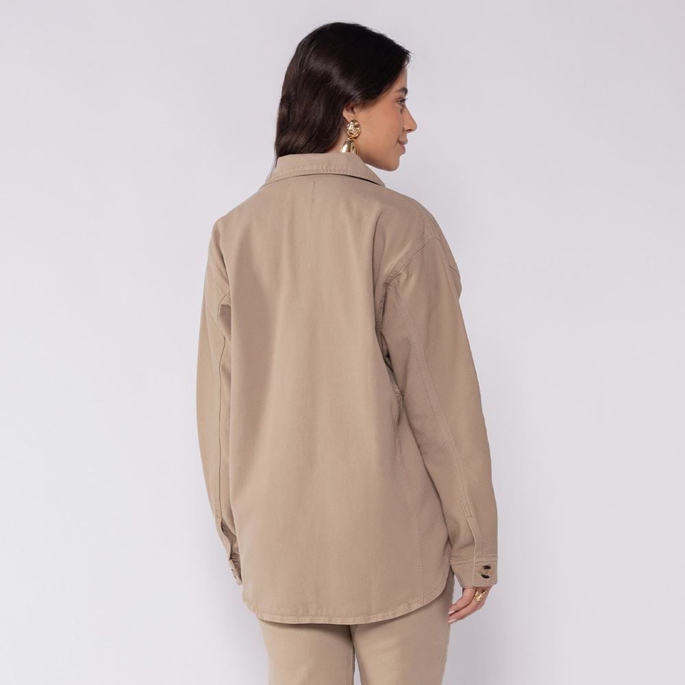Camisa Feminina Manga Longa Em Sarja Patricia Foster