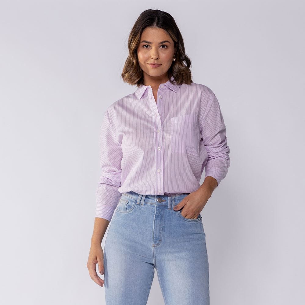 Camisa Feminina Manga Longa Listrada Boby Blues