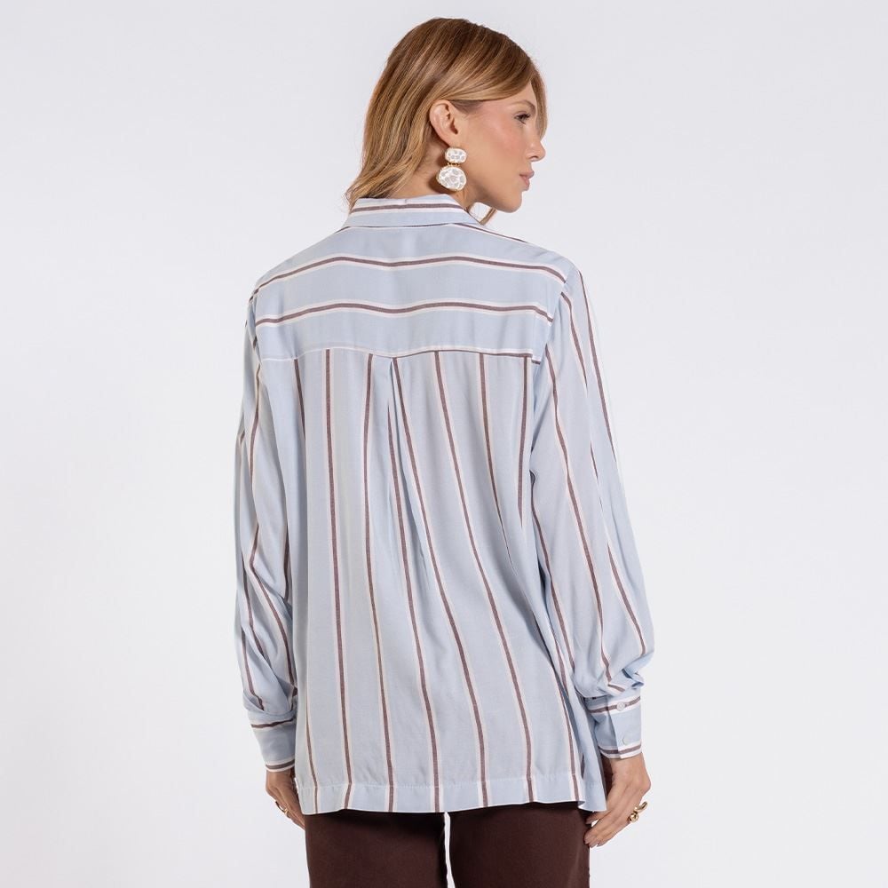 Camisa Feminina Manga Longa Oversized Patricia Foster