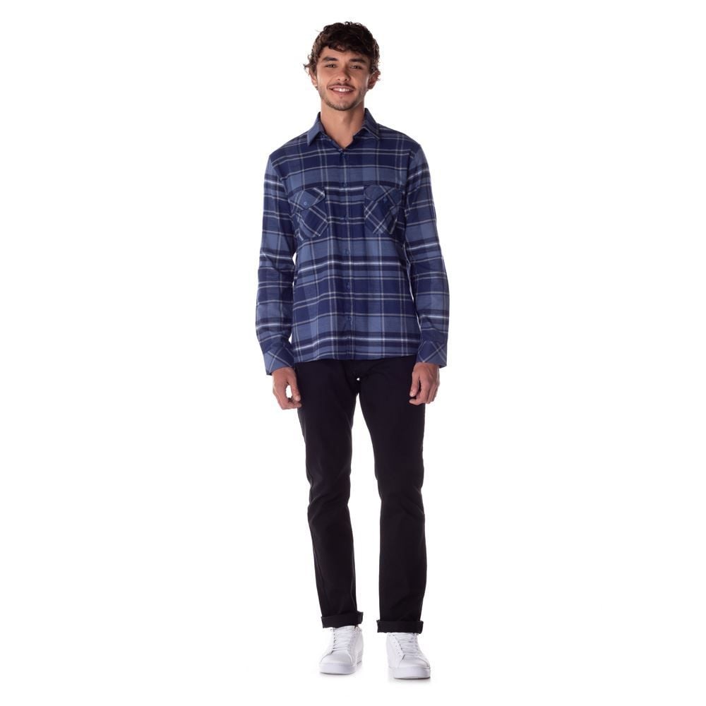 Camisa Flanela Xadrez com Bolsos Marc Alain