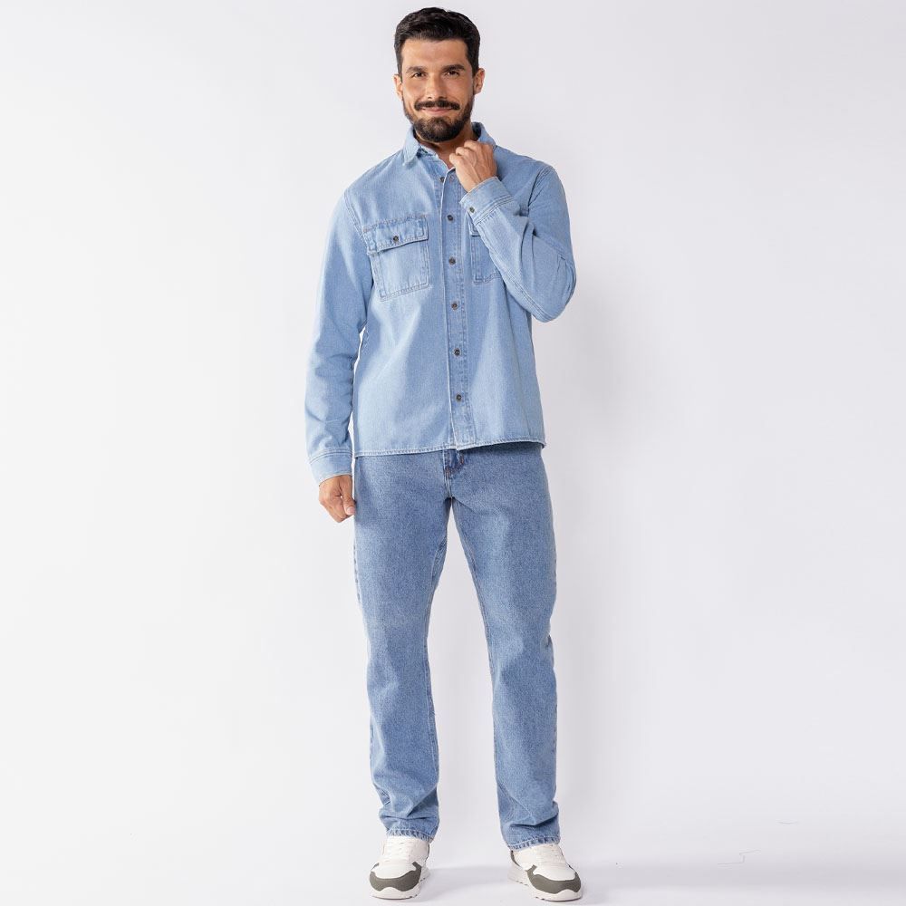 Camisa Jeans Masculina Manga Longa Thing